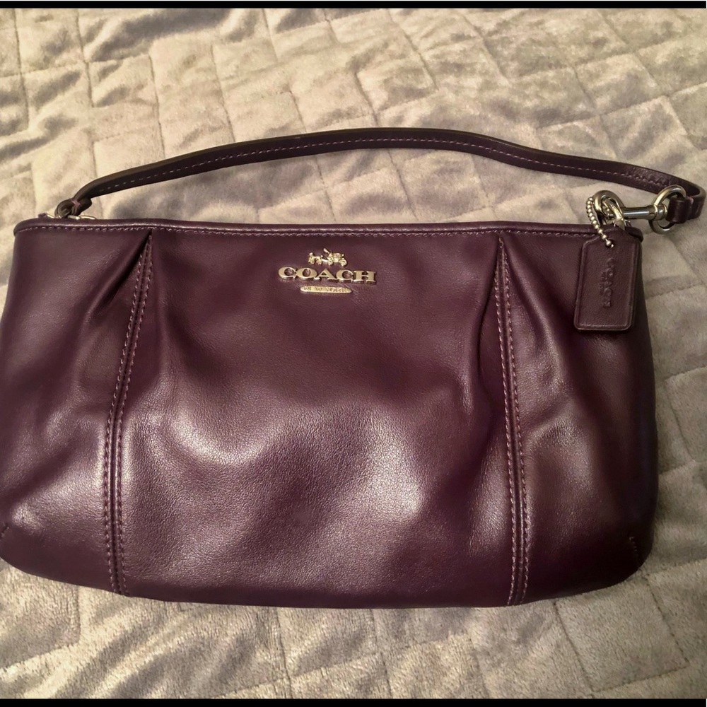 Coach small dark plum handbag/purse